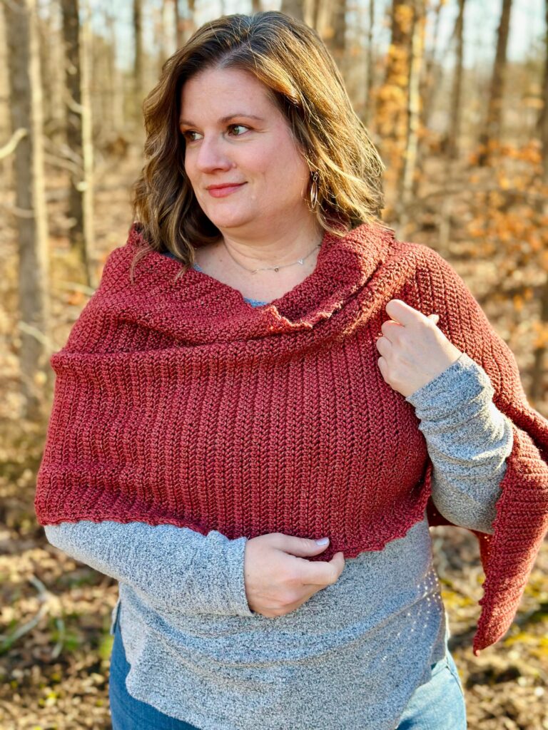 The Romance Wrap - Textured Crochet Wrap - Mason Jar Yarn Designs